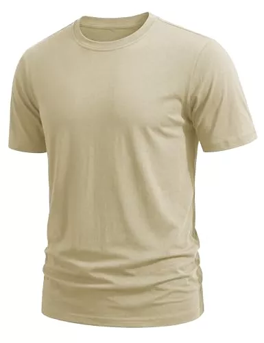 TACVASEN T-Shirts TACVASEN Männer T-Shirt Marken Deutschland Tshirt Rundhals Shirt Sommer Outfit Basic T Shirt Regular Fit Cotton Leichte Arbeit Tops Khaki, L