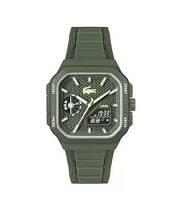 Lacoste Uhren Lacoste Uhr mit DREI-Zeiger-Quarzwerk Kollektion LC33 Square mit Silikonarmband - Erhältlich aus Blau, Grün oder Weiss