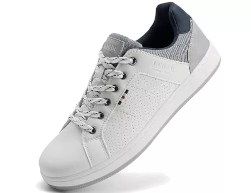 LANGDU Sneaker & Sportschuhe LANGDU Freizeitschuhe Herren Sneaker Schuhe Walkingschuhe Leichtgewicht Atmungsaktive Sportschuhe Größe41-46EU (Weiß 65,41EU)