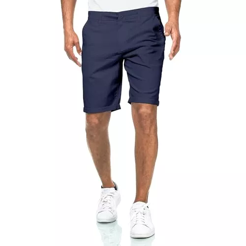 Smith &amp; Solo Shorts Smith &amp; Solo Kurze Hosen Herren - Chino Shorts Kurz Baumwolle, Bermuda Hose Sommer, Laufshorts Männer Sport Trainingshose (Navy, M)