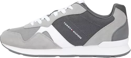 Tommy Hilfiger Sneaker & Sportschuhe Tommy Hilfiger Herren Runner Sneaker Icon Mix aus Wildleder, Grau (Universal Grey), 41