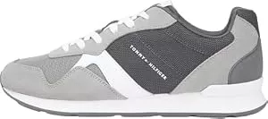 Tommy Hilfiger Sneaker & Sportschuhe Tommy Hilfiger Herren Runner Sneaker Icon Mix aus Wildleder, Grau (Universal Grey), 41