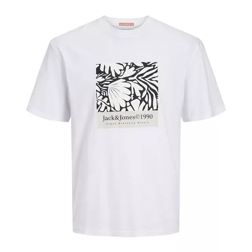 JACK &amp; JONES T-Shirts JACK &amp; JONES Herren Jormarbella AOP Branding Tee Ss Crew NEC T-Shirt
