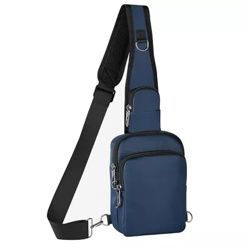BROADREAM Taschen & Rucksäcke BROADREAM Anti Diebstahl Umhängetasche - Sling Chest Crossbody Bag Brusttasche Herren, Wasserdicht Schultertasche mit Reißverschluss Lock, RFID-Blockierung, Klein Handtasche für Männer Damen