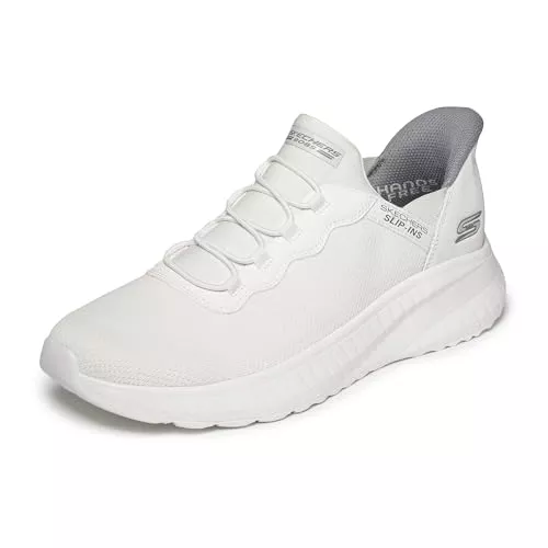 Skechers Sandalen & Slides Skechers Herren Hands-Free Slip-In Bobs Squad Chaos Daily Hype Sneaker, Off White Knit, 42 EU