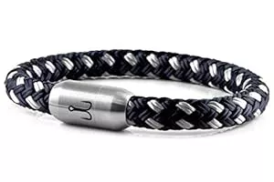 Fischers Fritze Schmuck Fischers Fritze Armband Segeltau Makrele marineblau silbergrau - Handgemacht im Geschenkkarton I Maritim &amp; Wasserfest