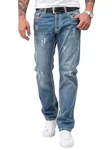 Rock Creek Jeans Rock Creek Herren Designer Jeans Hose Dicke Nähte Vintage Blau RC-2056