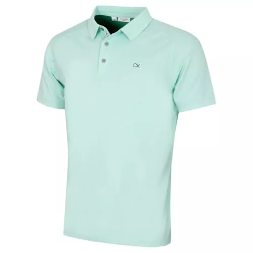 Calvin Klein Poloshirts Calvin Klein Herren Campus 3 Knopf Kragen Polo Hemd - Aquasport - M