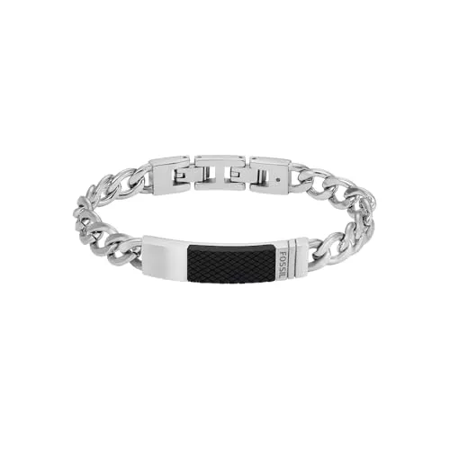 Fossil Schmuck FOSSIL Herrenarmband aus Edelstahl oder Leder mit Faltverschluss
