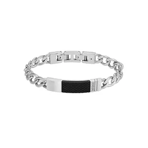 Fossil Schmuck FOSSIL Herrenarmband aus Edelstahl oder Leder mit Faltverschluss