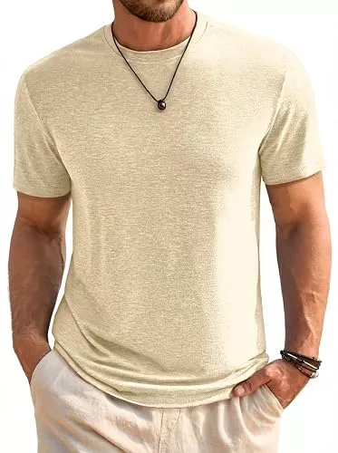 Runcati T-Shirts Runcati Herren T-Shirt Kurzarm Rundhals Sommer Oberteile | Regular Fit, Funktionsshirt, Unterhemd, Sport, Fitness, Einfarbig, Basic, Business
