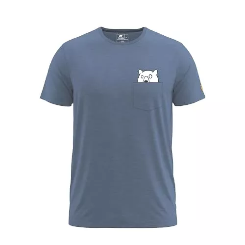 FORSBERG T-Shirts FORSBERG Ölbrorson T-Shirt Brusttasche mit prostendem Bier Bär Funshirt Rundhals bequem robust