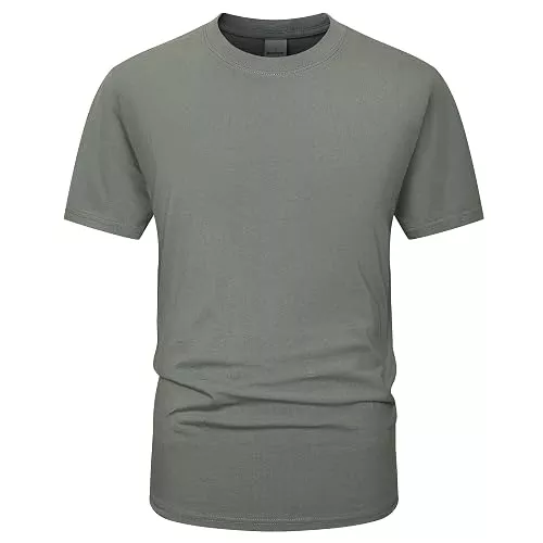 BasicNote T-Shirts Herren 100% Baumwolle 260g schweres T-Shirt | Extra weiches, Dickes &amp; vorgewaschenes T-Shirt | Einfarbig