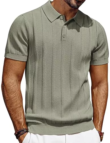 PJ PAUL JONES Poloshirts PJ PAUL JONES Herren Poloshirt Kurzarm Strick Polo T-Shirts mit Knopft