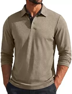 COOFANDY Langarmshirts COOFANDY Poloshirt Herren Langarm Leichtes Langarmshirts S-4XL