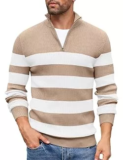 COOFANDY Pullover & Strickmode COOFANDY Herren Rollkragenpullover Zip Pullover Strickpullover Winterpullover Turtleneck Sweater Pulli Arbeitspullover Warm Langarmshirt