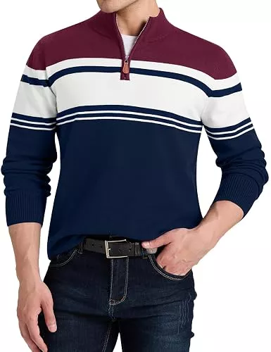 Rapbin Pullover & Strickmode Rapbin Pullover Herren 1/4 Zip Troyer Strickpullover Winterpullover