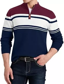 Rapbin Pullover & Strickmode Rapbin Pullover Herren 1/4 Zip Troyer Strickpullover Winterpullover