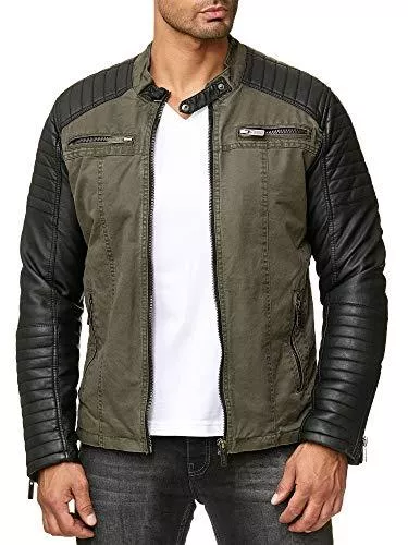 Redbridge Jacken Redbridge Red Bridge Herren Biker Kunstleder Jacke mit gesteppten Bereichen