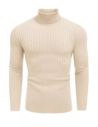 COOFANDY Pullover & Strickmode COOFANDY Herren Rollkragen Pullover Feinstrick Strickpullover