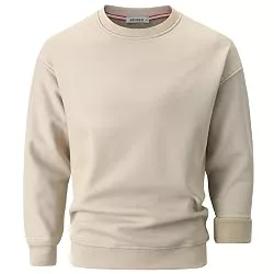 VEIISAR Pullover & Strickmode VEIISAR Herren Heavy Weight Pullover mit Rundhalsausschnitt,410g – Warmes Sweatshirt für Herbst &amp; Winter - Dickes Fleece-Innenfutter