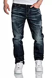 Amaci&amp;Sons Jeans Amaci&amp;Sons Herren Jeans Regular Straight Fit Denim Hose Destroyed