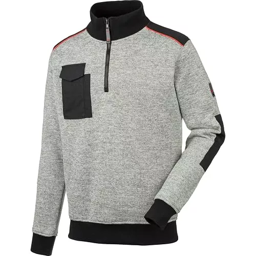 WÜRTH MODYF Pullover & Strickmode WÜRTH MODYF Fleecetroyer Perseus – Weicher Fleece Pullover mit Stehkragen – perfekt für Handwerk, Werkstatt, Arbeiten im Freien in anthrazit, hellgrau