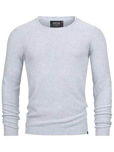 Indicode Pullover & Strickmode Indicode Herren Loakim Klassischer Strickpullover mit Rundhalsausschnitt
