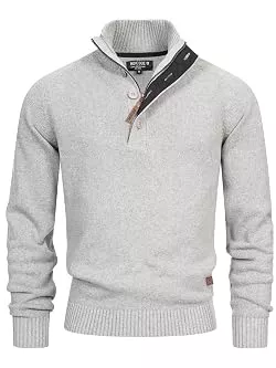 Indicode Pullover & Strickmode Indicode Herren INIsalu Strickpullover aus 70% Baumwolle mit Stehkragen
