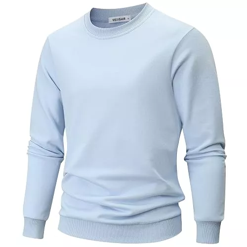 VEIISAR Pullover & Strickmode VEIISAR Sweatshirt Herren Langarm aus weicher Baumwolle - 310g Bequemer Pullover mit Rundhals für Herbst und Winter
