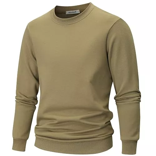VEIISAR Pullover & Strickmode VEIISAR Sweatshirt Herren Langarm aus weicher Baumwolle - 310g Bequemer Pullover mit Rundhals für Herbst und Winter