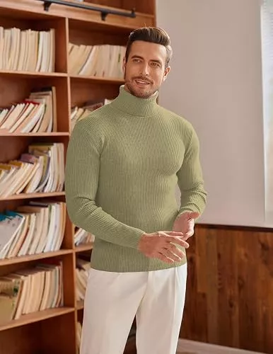 COOFANDY Pullover & Strickmode COOFANDY Herren Rollkragen Pullover Langarmshirt Feinstrick Sweater Rollkragen Freizeit Slim fit Basic Männer Pullover
