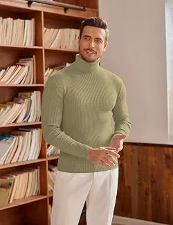 COOFANDY Pullover & Strickmode COOFANDY Herren Rollkragen Pullover Langarmshirt Feinstrick Sweater Rollkragen Freizeit Slim fit Basic Männer Pullover