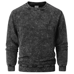 BasicNote Pullover & Strickmode Herren Sweatshirt Heavyweight Used-Look 380 GSM 100% Baumwolle