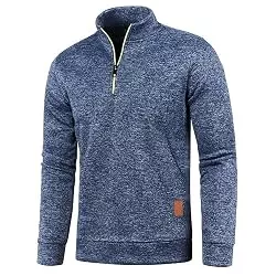 Aoouekul Pullover & Strickmode Half Zip Pullover Herren Ohne Kapuze Männer für Solid Arbeitspullover Oversize Winter Sport Arbeitspullover Sweater Men Alphanumerisch
