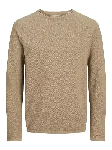 JACK &amp; JONES Pullover & Strickmode JACK &amp; JONES Herren Strickpullover Rundhals Basic Langarm Sweater Baumwolle Shirt JJEHILL