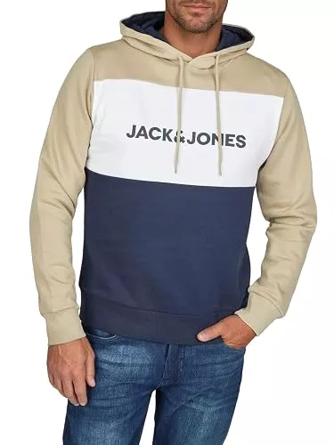 JACK &amp; JONES Kapuzenpullover JACK &amp; JONES Hoodie Herren mit Druck JWHLOGO Blocking Regular Fit Plus Size