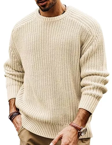 PJ PAUL JONES Pullover & Strickmode PJ PAUL JONES Pullover Herren mit Rundhals Grobstrick Dicker Pullover