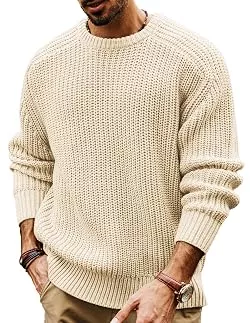 PJ PAUL JONES Pullover & Strickmode PJ PAUL JONES Pullover Herren mit Rundhals Grobstrick Dicker Pullover