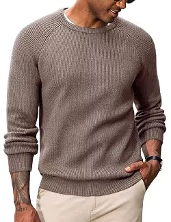 COOFANDY Pullover & Strickmode COOFANDY Herren Pullover Rundhals Langarm Strickpullover Winter Pulli Warm