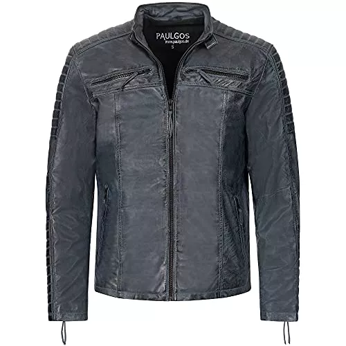 PAULGOS Jacken PAULGOS Herren Lederjacke Echtes Leder Jacke Echtleder Übergangsjacke Fashion in 5 Farben Gr. S-7XL Design1