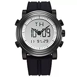 BUREI Uhren BUREI Digitale Herren Uhren Analog LED Multifunktion Sport Armbanduhr Kautschuk Armband