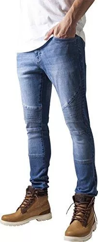 Urban Classics Jeans Urban Classics TB1436 Herren und Jungen Jeanshose Slim Fit Biker Jeans, Five-Pocket Stretch Biker Hose im Used Look