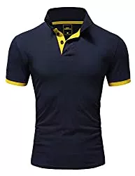 Amaci&amp;Sons Poloshirts Amaci&amp;Sons Herren Poloshirt Basic Kontrast Kragen Kurzarm Polohemd T-Shirt