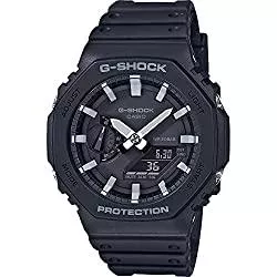 CASIO Uhren Casio Unisex Analog – Digital Quarz Uhr mit Kautschuk Armband GA-2100-1AER