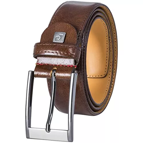 Pierre Cardin Gürtel Pierre Cardin Leder-Gürtel Herren, Anzug-Gürtel Herren 35 mm breit, Gürtel-Herren Rindledergürtel mogano