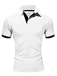Amaci&amp;Sons Poloshirts Amaci&amp;Sons Herren Poloshirt Basic Kontrast Kragen Kurzarm Polohemd T-Shirt