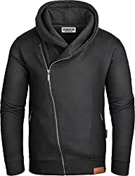 Grin&amp;Bear Kapuzenpullover Grin&amp;Bear Herren Kapuzenjacke Kapuzenpullover Hoodie mit schrägem Reissverschluss