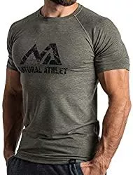Natural Athlet T-Shirts Natural Athlet Fitness Tshirt für Herren - Langes schnelltrocknendes Gym Slim-Fit T-Shirt - Krafttaining und Sport