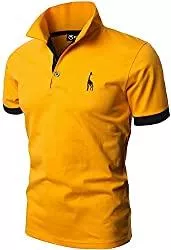 GHYUGR Poloshirts GHYUGR Poloshirt Herren Einfarbig Stickerei Kurzarm Polohemd S-XXL